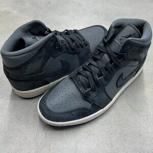 Men's SIZE 8.5 Nike Air Jordan 1 Mid SE Distressed Smoke Grey NEW W/ BOX